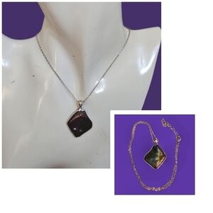 BPC Sterling Silver 925 Peacock Baroque Freshwater Pearl Pendant Chain Necklace